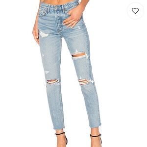 NWT GRLFRND KALOLINA HIGH RISE WITH BUTT RIP